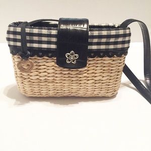 Brighton Straw With Plaid Interior Purse